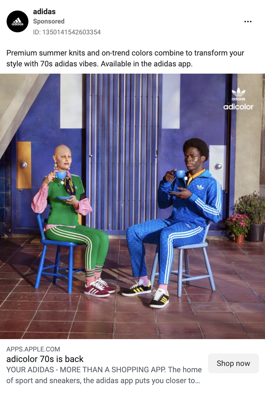 meta campaign being run by adidas